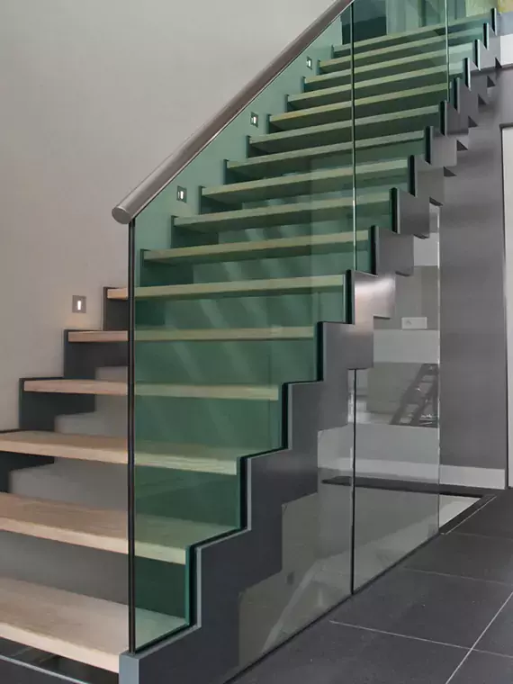 Staircase With Glass Panels